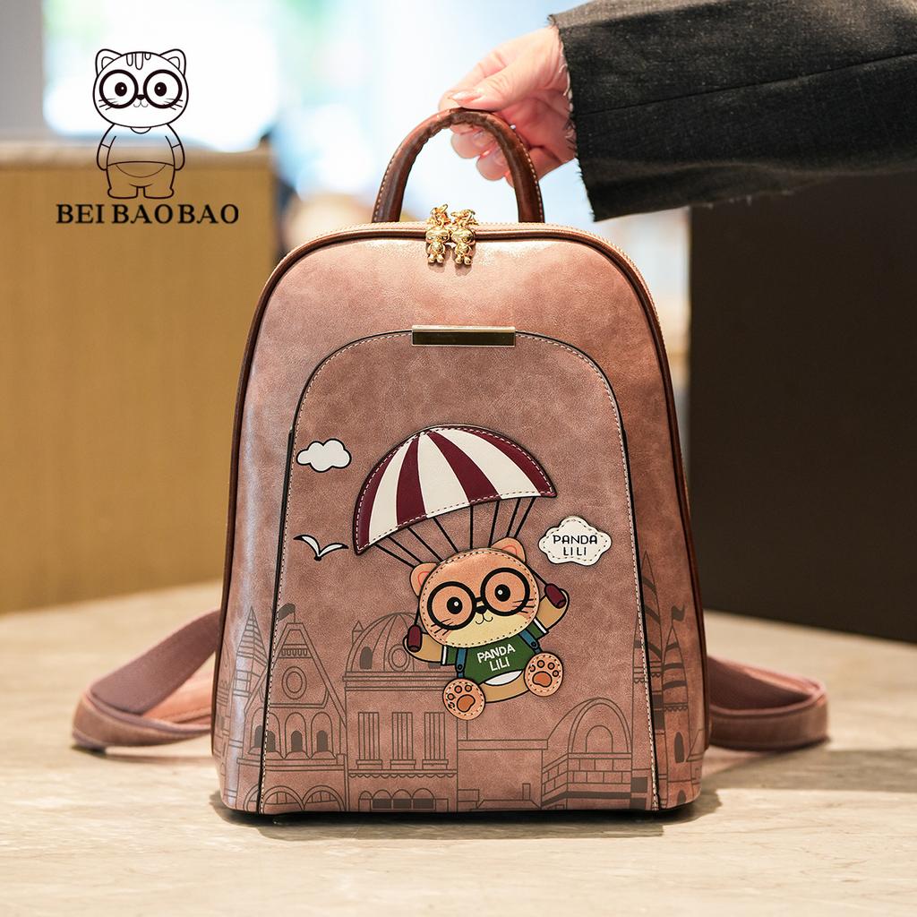 Modische Damen-Handtasche Cartoon Niedlich Reise-Tasche Damen-Rucksack Rucksack mit großem Fassungsvermögen