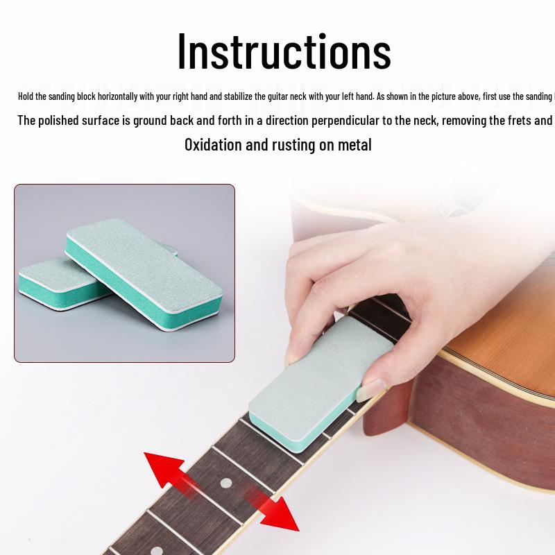 Electric Guitar & Bass Fret Polishing Block - Rust & Oxidation Removal Tool