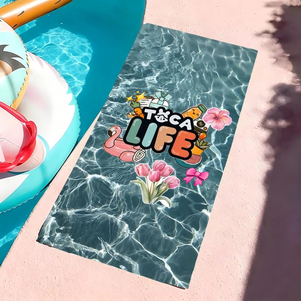 T-Toca Life World Handdoek Microvezel Strandlaken, Sneldrogend, Zandvrij, Ultrafijne Vezel, Super Zacht. 178X90CM