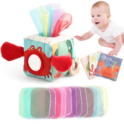 Baby Montessori Toys Cotton Magic Tissue Box Busy Board Finger Exercising Game Educational Toy Soft Rattle Game Ocean Cloth Book