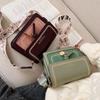 Fashion Embroidered Thread Contrast Small Square Bag 2025 New Large-capacity Shoulder Bag Versatile Simple Shoulder Strap Crossbody Bag