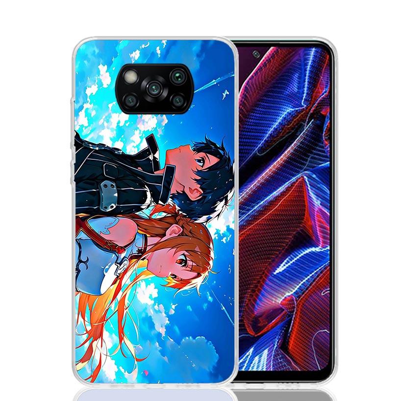 Anime Sword Art Online SAO Phone Case For Xiaomi Poco X7 X6 X5 Pro F7 Ultra Redmi 15C 15 13 13C 12 12C 10 10A 10C 9 9A 9C 9T Cov
