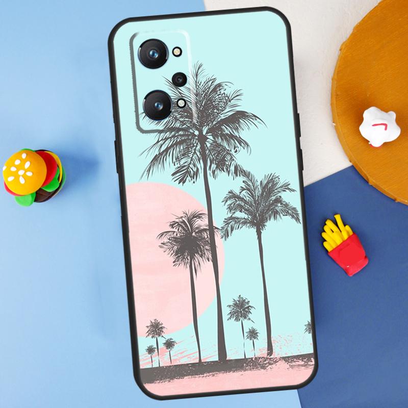 Summer Beach Sunset Palm Tree For Realme 11 10 12 13 14 Pro Plus GT 5 6 6T GT7 Pro C61 C53 C51 C21Y C25S C55 C67 C75 Case