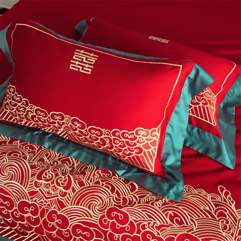 Lilang Long-Staple Cotton Chinese Wedding Bedding Set