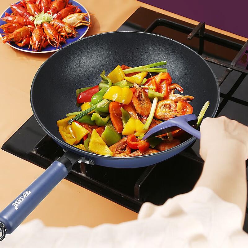 KSISE 32cm 316 Stainless Steel Non-Stick Wok