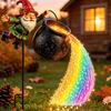 Solar-Weihnachts-Gartenleuchten Erdspießleuchte, Santa gießt fließende LED-Lichterketten, Bunte magische Strombetriebene Dekorationen Lichteffekt, Außenbereich