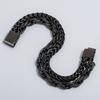 Men's Double Layer Chain Bracelet for Men Vacuum Plated Black Gold Color Stainless Steel Chain Custom Engraved Birthday Gifts