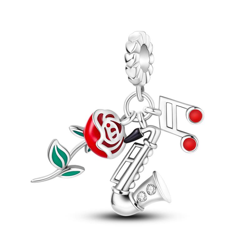 925 Silver Color Fashion High Heels Lipstick Camera Charms Bead Fit 3mm 925 Bracelets DIY Mother's Day Jewelry Gift