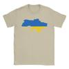 Ukraine Flag Map T-Shirts Men  Creative Pure Cotton Tee Shirt Crew Neck Short Sleeve T Shirts Printed Clothing