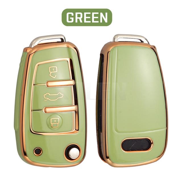 Fashion TPU Car Flip Key Case Cover Shell for A1 A3 8P 8L A4 A5 B6 B7 A6 A7 C5 C6 4F Q3 Q5 Q7 Q8 TT S3 S4 S6 RS Accessories