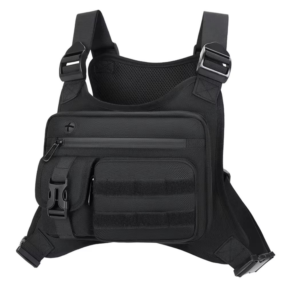 Water Resistant Multi-functional Chest Bag Multi-functional Running Vest Bag Sports Vest Bag Men чёрный