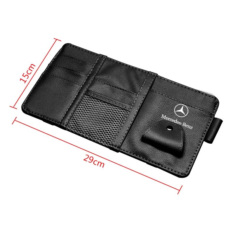 PU Car Vehicle Sun Visor Sunglasses Eyeglasses Glasses Holder Storage Clip Stickers For Mercedes Benz A B C E S AMG CLA CLK GLA