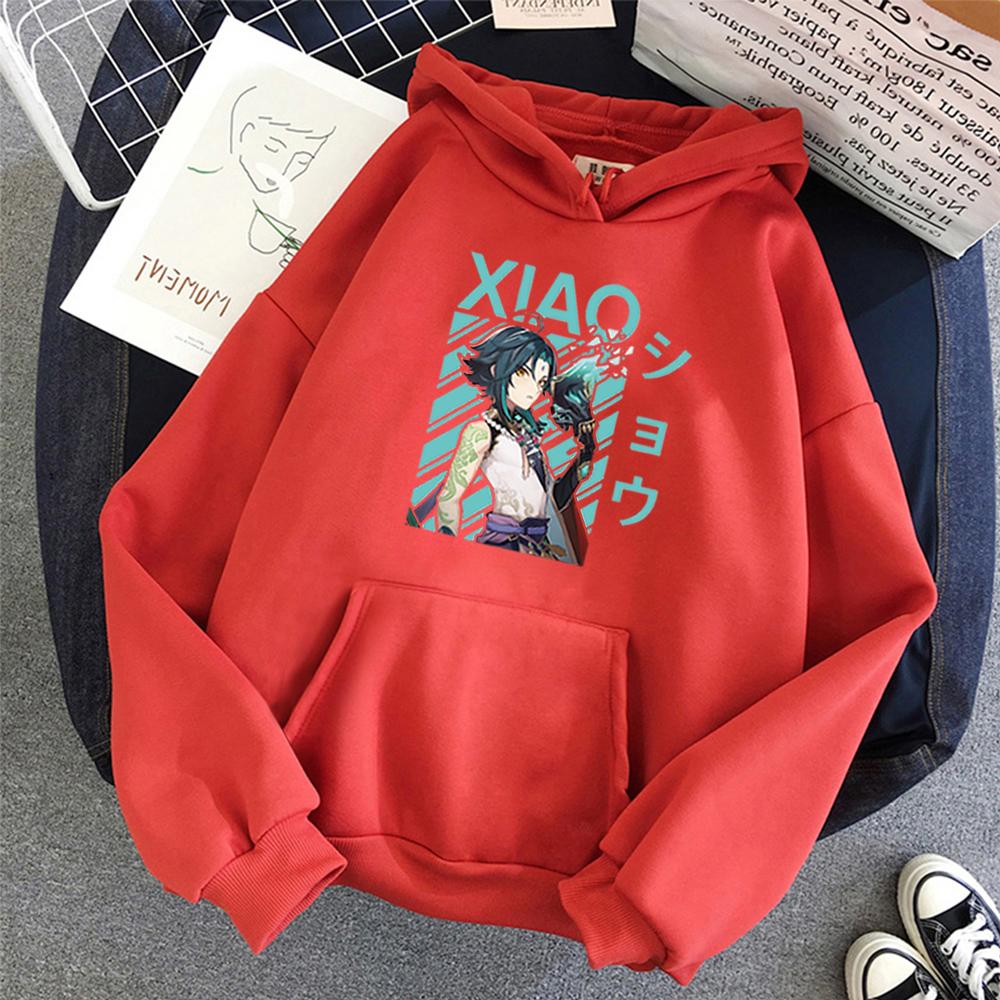 Genshin Impact Xiao Cool Print Hot Game Hoodies Women/Men Kangaroo Plus Size Sweatshirts Streetwear Graphic Hip Hop Fashion Tops