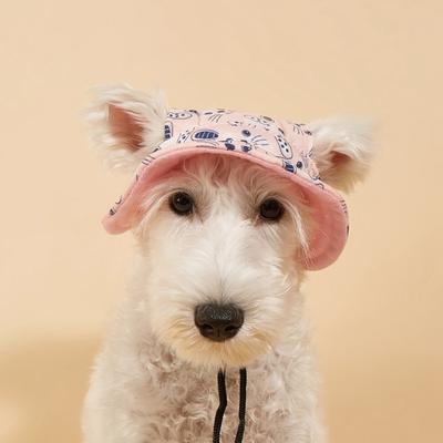 Cartoon Animal Pet Cat Sun Hat Adjustable Dog Sunscreen Hat Dog Fisherman Hat  Beach Activities