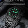 Luxury Watch Men Business Fashion Waterproof Stainless Steel Chronograph Moon Phase Quartz Wristwatch Male Clock