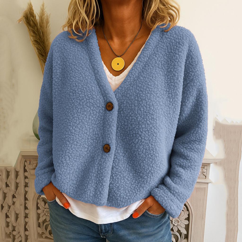 Women's Fashion Casual Solid-color Long-sleeved Cardigan Jacket