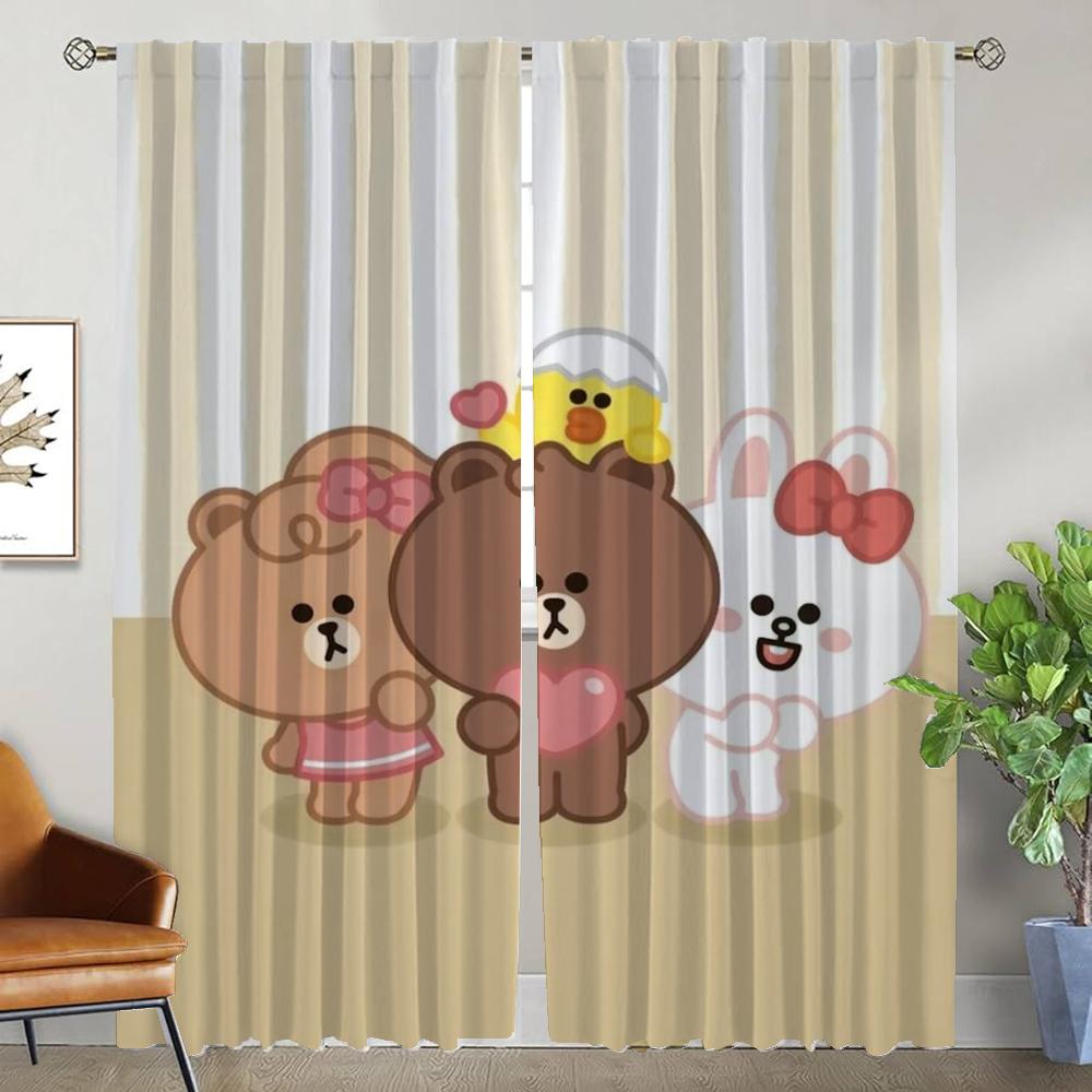 Curtains for Bedroom L-line Friends Elegant Room Curtains 2 Pieces Shades Halloween Decoration Living Room Curtain Partition