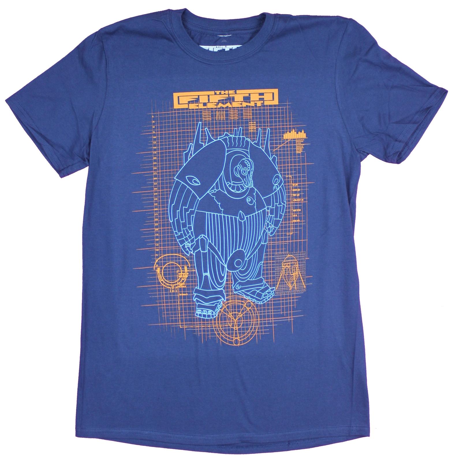 The Fifth Element Adult New T-Shirt - Mondo Schematic Pic S