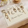 Set of 4 Ramadan Kareem Lanterns Featuring a Moon Design, These Placemats Are Machine Washable, Heat Resistant, And Easy to Clean