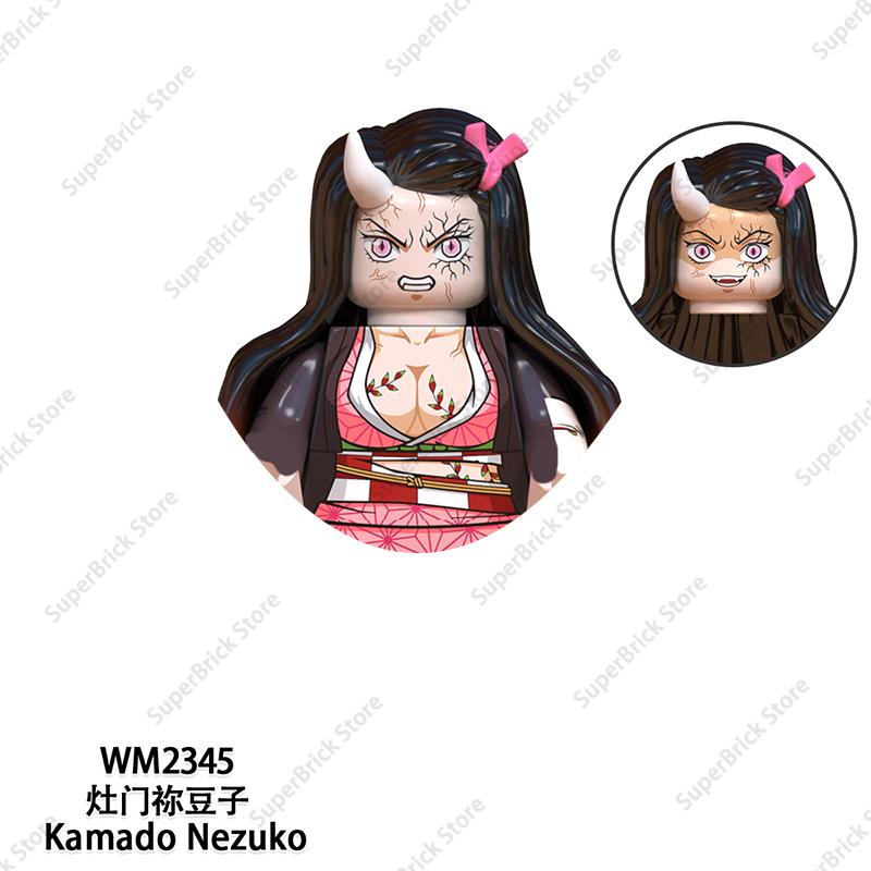 Demon Slayer Mini Action Figures Hot Anime Dolls Bricks Kamado Tanjirou Kibutsuji Muzan Building Blocks Model Toys Kids Gift Set
