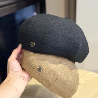 Autumn Versatile Retro Beret Thickened Warm Woolen Painter's Hat Wool Felt Women's Beret Hat Trendy