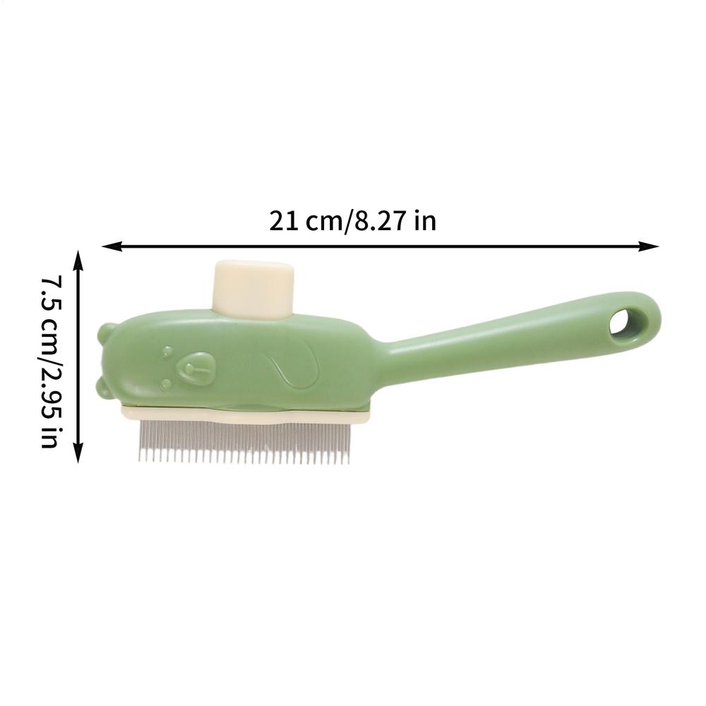 Slicker Brush For Dogs Bear Button Cat Detangling Comb Pet Grooming Brush Massaging Tool For Daily Cleaning Bathing Apartment зелёный