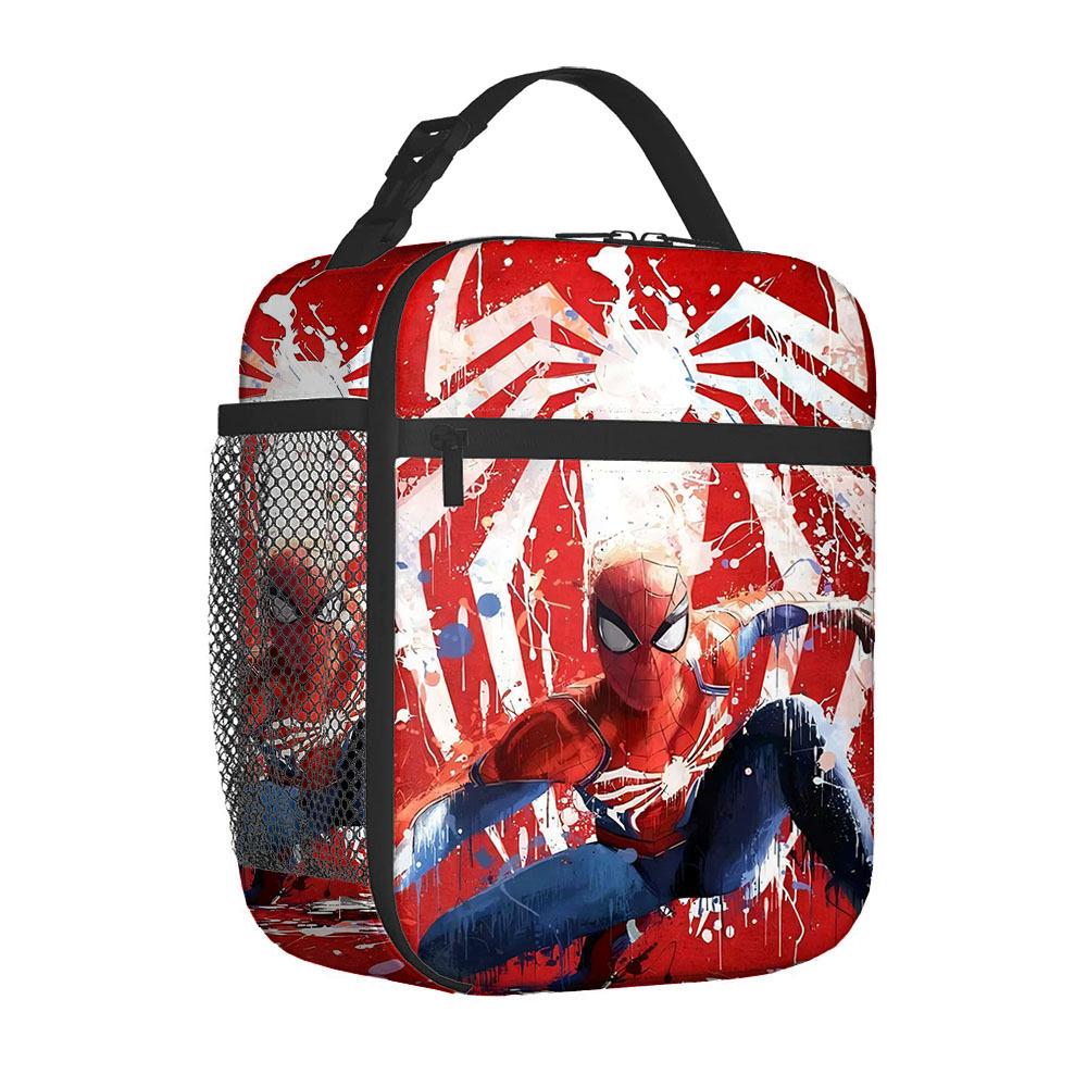 Spider-Man Cartoon Anime Lunch Bento Bag Children'S Fully Printed 3D Digital Insulation Bag Portable Outdoor Picnic Bag