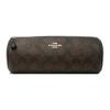 Coach Estojo de Lápis Bolsa de Maquiagem Portátil Bolsa Almofada Couro Pvc Bolsa de Mão Média Bolsas Femininas Marrom Escuro 91177-IMAA8