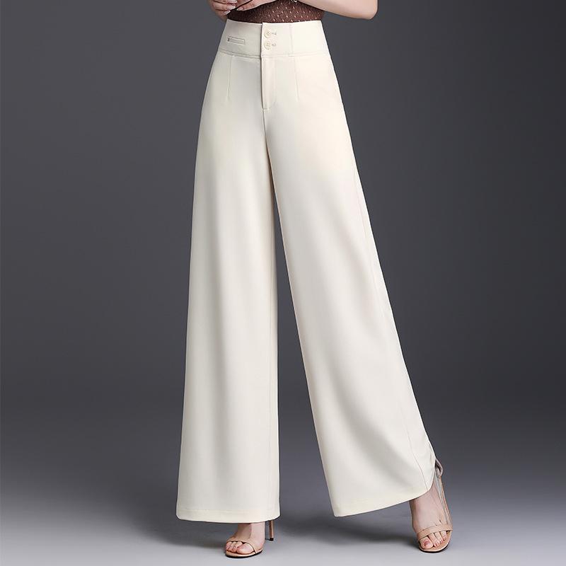 2026 Spring/Summer Women s Korean-Style High-Waisted Wide-Leg Chic Trousers M