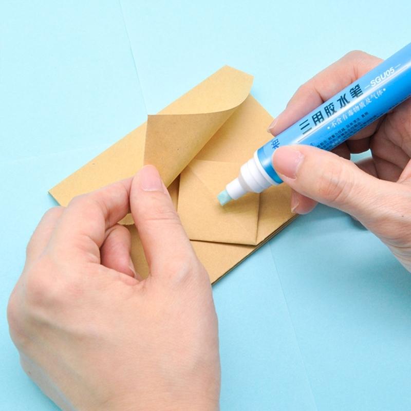Triple Use Color Changing Solid Glue Stick Fast Dry DIY Craft Envelope Pen Style