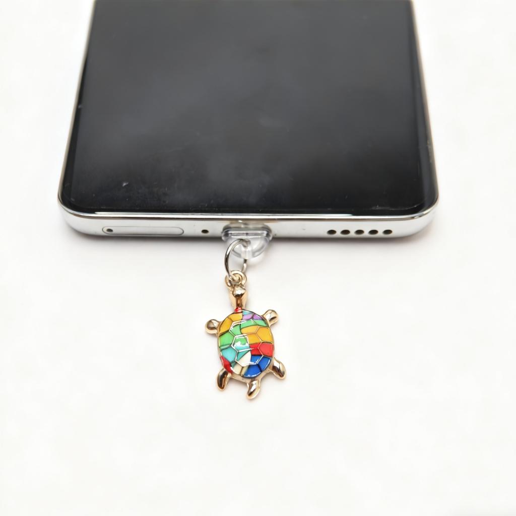 Colorful Sea Turtle Phone Dust Plug, Fun Ocean-Themed Charm, Exquisite Phone Accessory, Small Gift,  Christmas, Anniversary, New Year