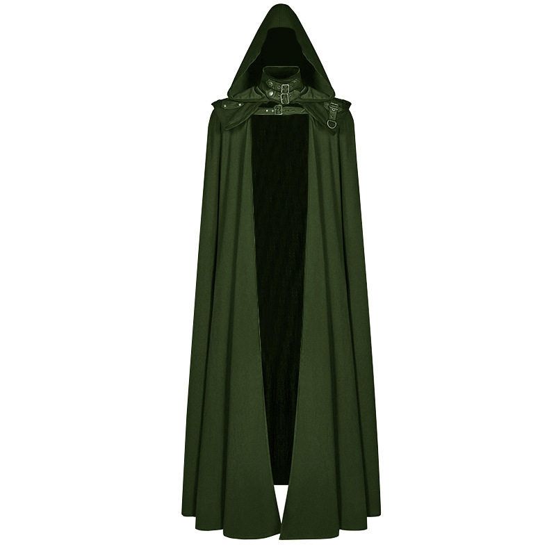 Medieval Hooded Coat Gothic Trench Coat Halloween Devil Wizard Death Cloak Robe Cape