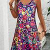 New spring and summer printed strapless women's dress