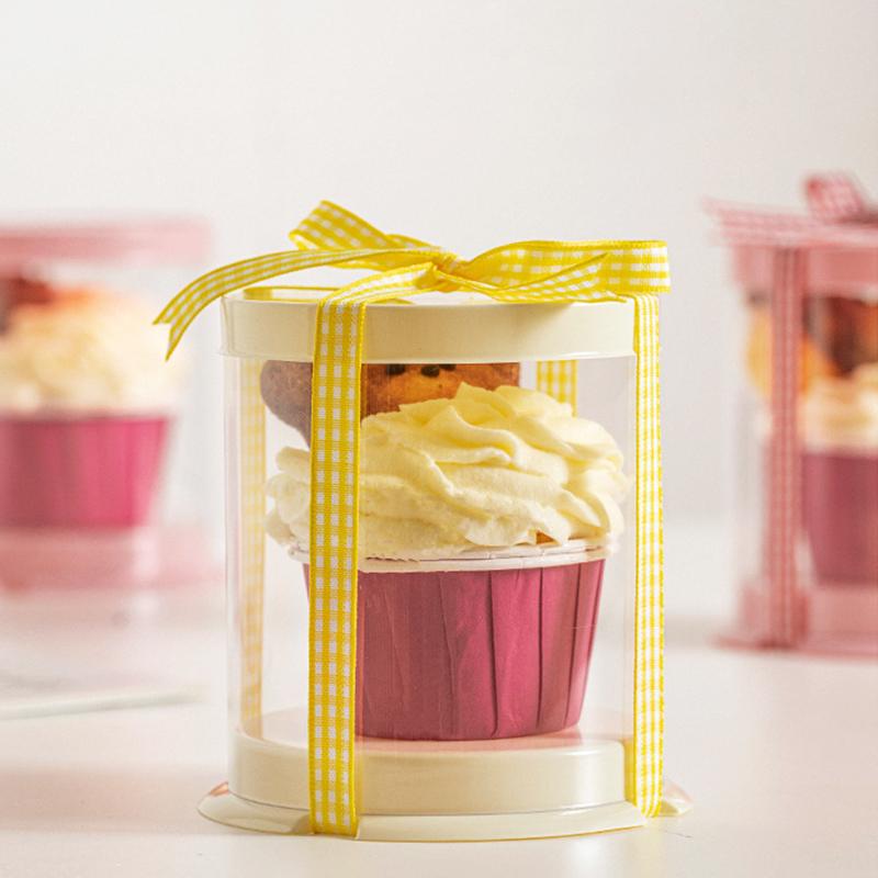 10PCS/Pack Water Resistance Fruit Decoration Cake Cup Simple Dessert Box Dessert Occasions 10x10x11cm/Single