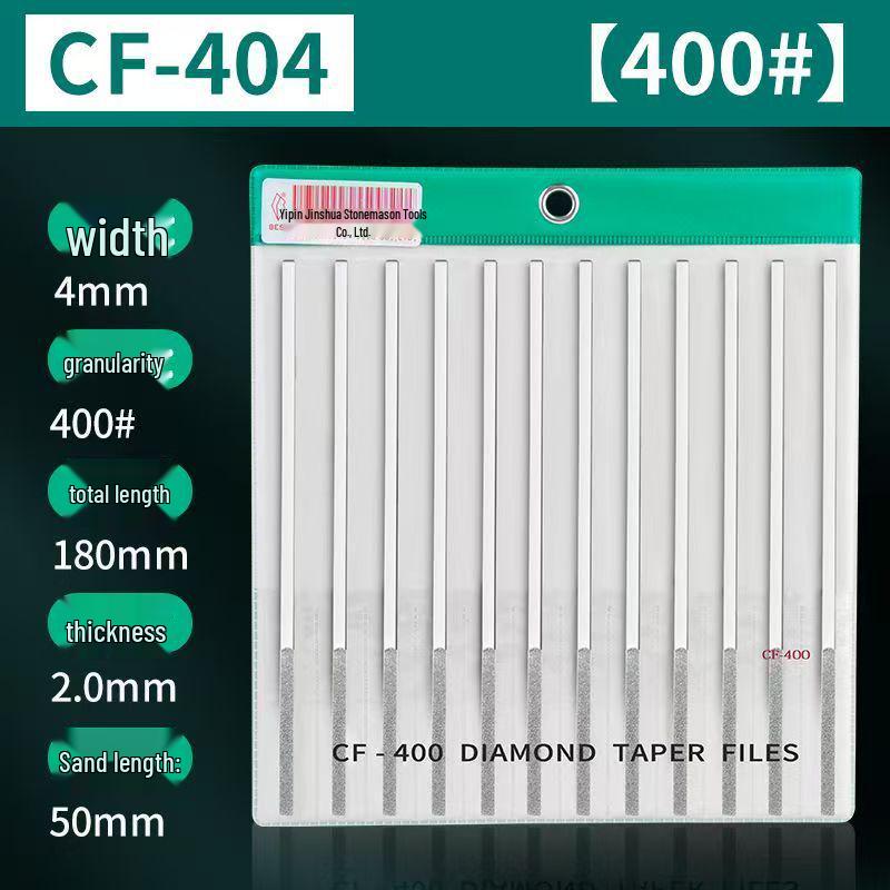 Diamond Flat-Tapered File Set CF-400: Alloy Metal Mold Grinding & Shaping Tool