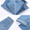 Men's Large Size Mid-Rise Elastic Loose Jeans Men's Casual Straight Light Blue Jeans