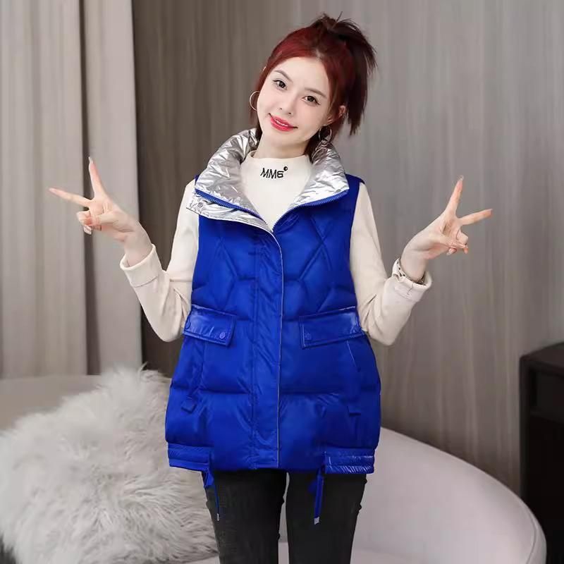 Leave-in cotton vest women's short autumn and winter new vest versatile stand-up collar vest small loose coat