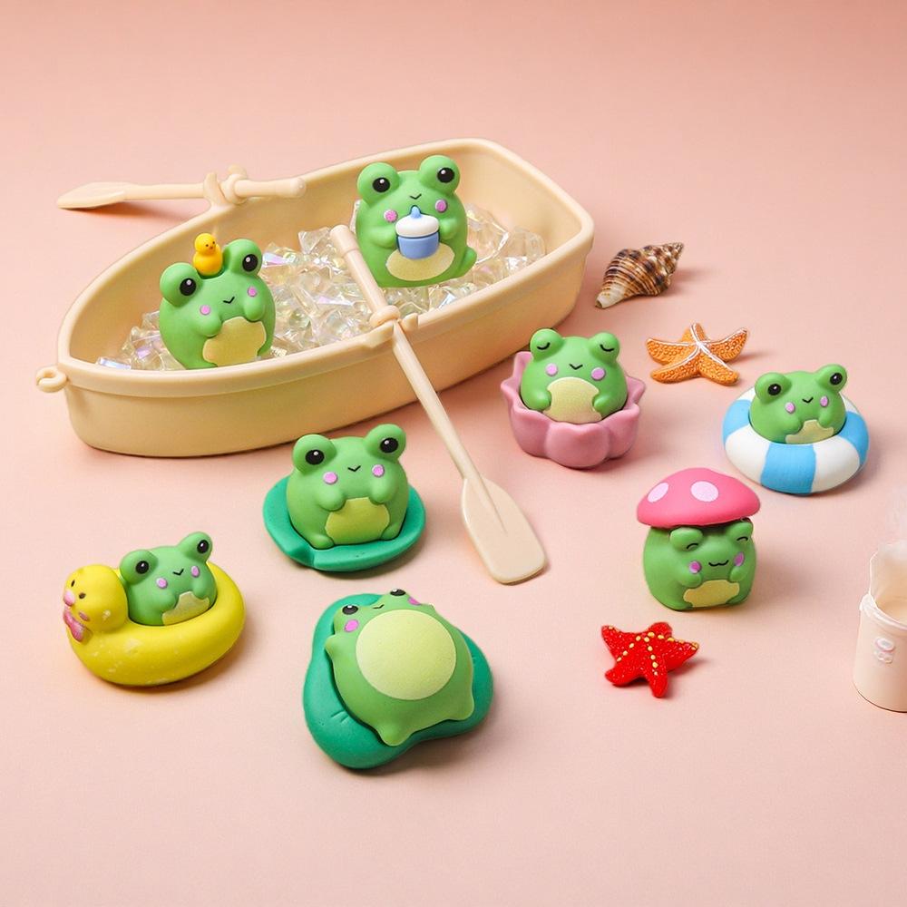 8pcs/Set Frog Figure Toy Mini Figurine Desktop Decoration Model Ornaments Toys Boys Girls Christmas Gifts