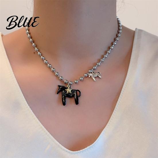 Horse Lover Gift Coated Pendant Necklace Bright Color Cute Charm