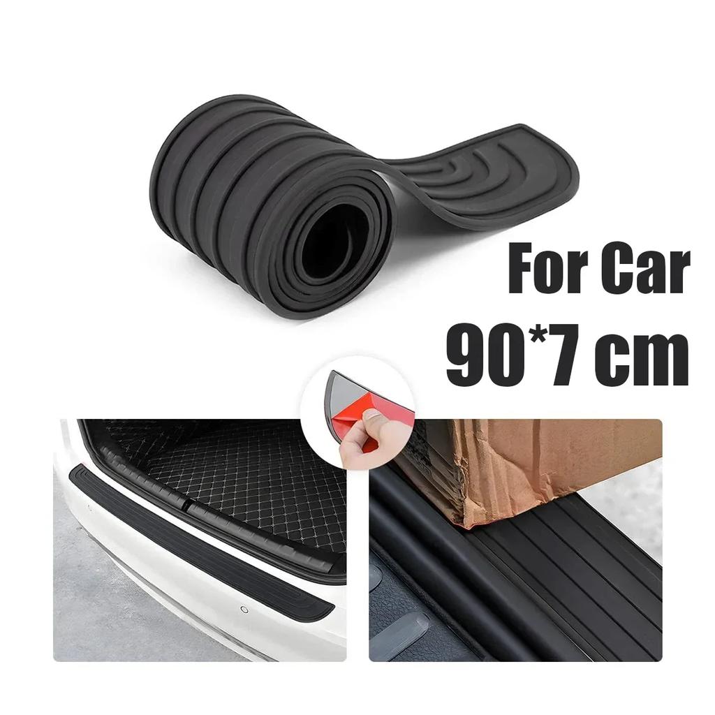 Universal Car Trunk Rear Bumper Guard Strip 104x9cm Rubber Door Sill Plate Protector Mouldings Pad Trim Cover Strip Car Styling
