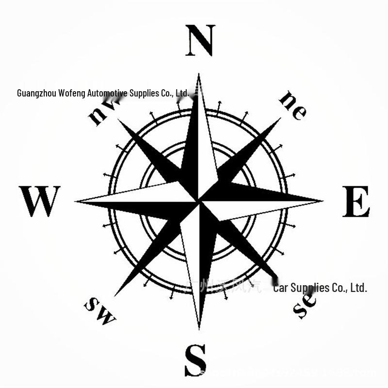 Nautical Compass Car Body Hood Sticker - Model D367 черный 50 см