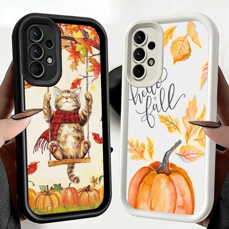 Phone Case for Samsung Galaxy A17 A16 A15 A14 A13 Pumpkin Happy Fall Autumn A56 A36 A26 A55 A35 A25 A54 A34 A24 A53 A33 A23 A07