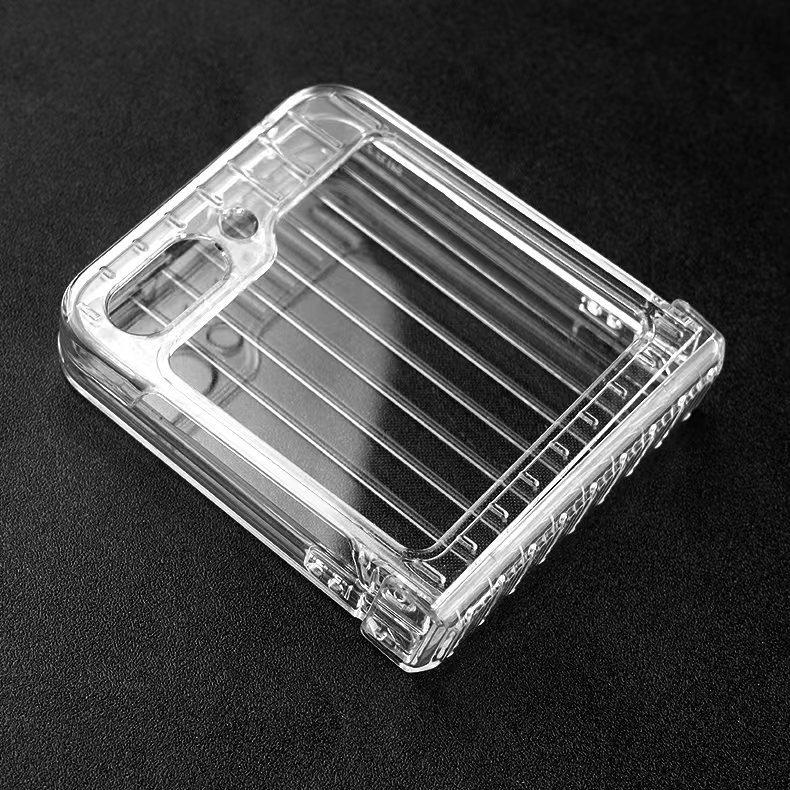 Applicable GalaxyZ Flip5 mobile phone case, luggage, transparent PC Samsung with hinge material case
