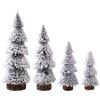 Christmas Tree Ornaments Small Decorative Snow Pine Tree with Base Party Supplies for Home Holiday Desktop Decoration