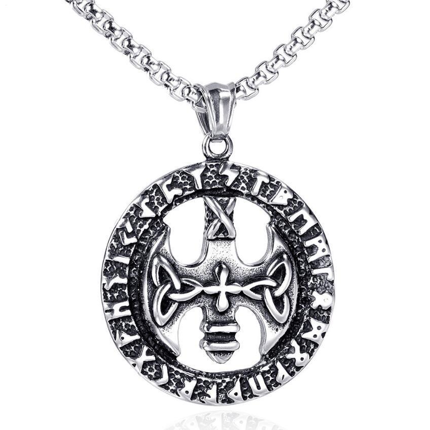 Gothic Titanium Steel Thor's Hammer Necklace Titanium Steel Men's Pendant Jewelry