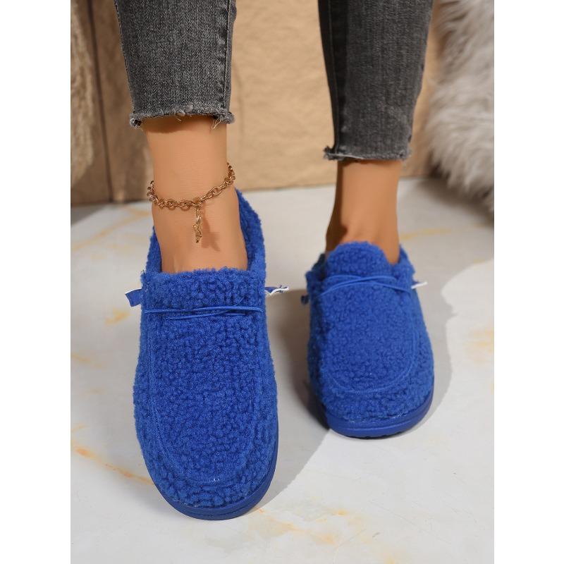 Warm Cotton Shoes 2025 Winter New Elastic Band Plus-size Flat Slip-over Women's Shoes