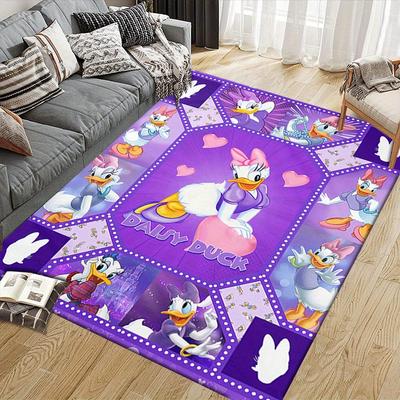 1pc Daisy-Duck Carpet Area Rug, Bedroom, and Playroom Durable, Stain-Resistant, and Easy To Clean, Living Room