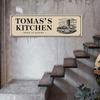 Custom Aluminum Kitchen Sign Personalized Chef Metal Wall Decor Home Restaurant