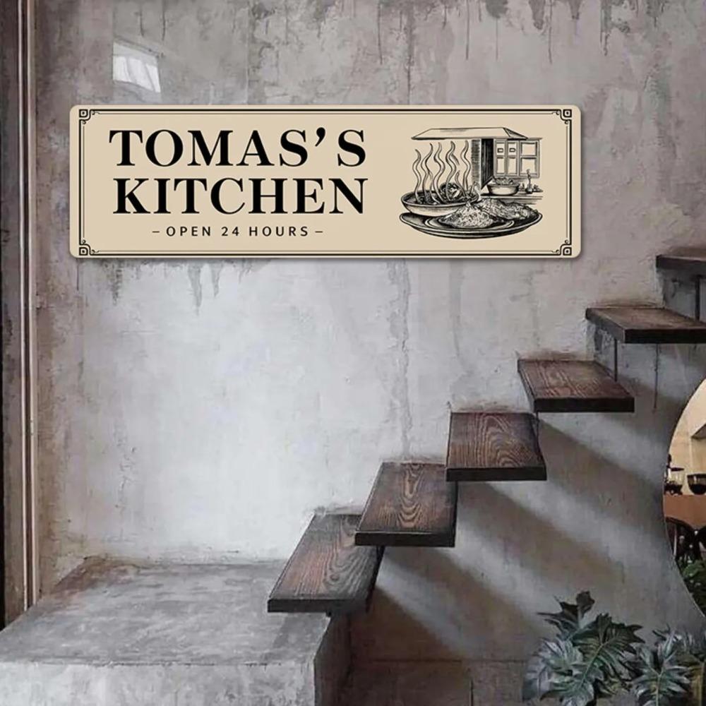 Custom Aluminum Kitchen Sign Personalized Chef Metal Wall Decor Home Restaurant