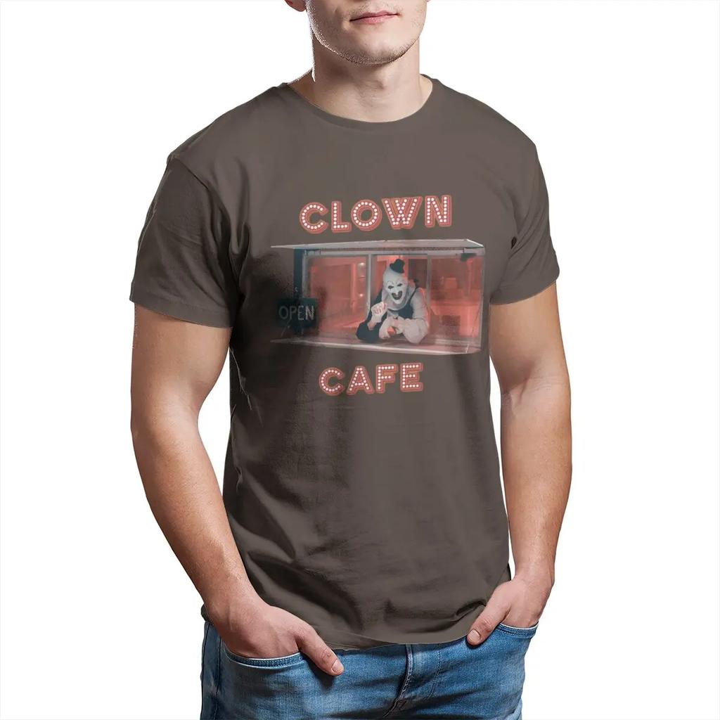 Terrifier Clown Cafe funny T Shirt Horror movie Scary clown Halloween Terrifier Film 100% Cotton printed Gift Idea T-Shirt